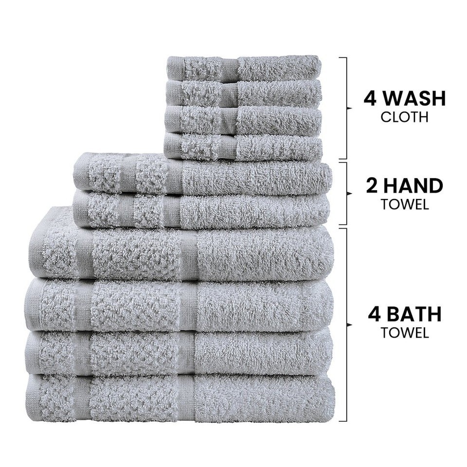 Mainstays 10 Piece Towel Set with Upgraded Softness & Durability, Dark Grey