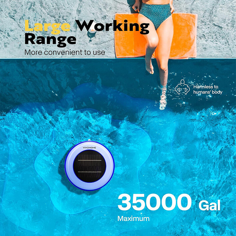 Solar Pool Ionizer Chlorine-Free Sun Shock & Water Purifier Up to 35,000 Gal