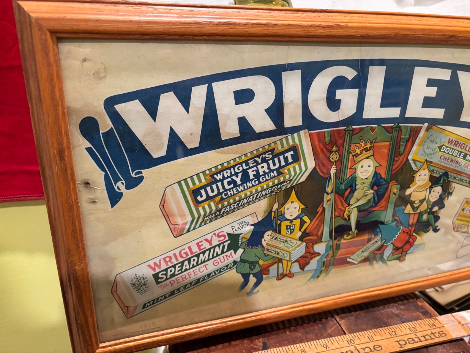 c.1930 Wrigley’s Juicy Fruit Chewing Gum trolley bus sign Gugler Spearmen mint