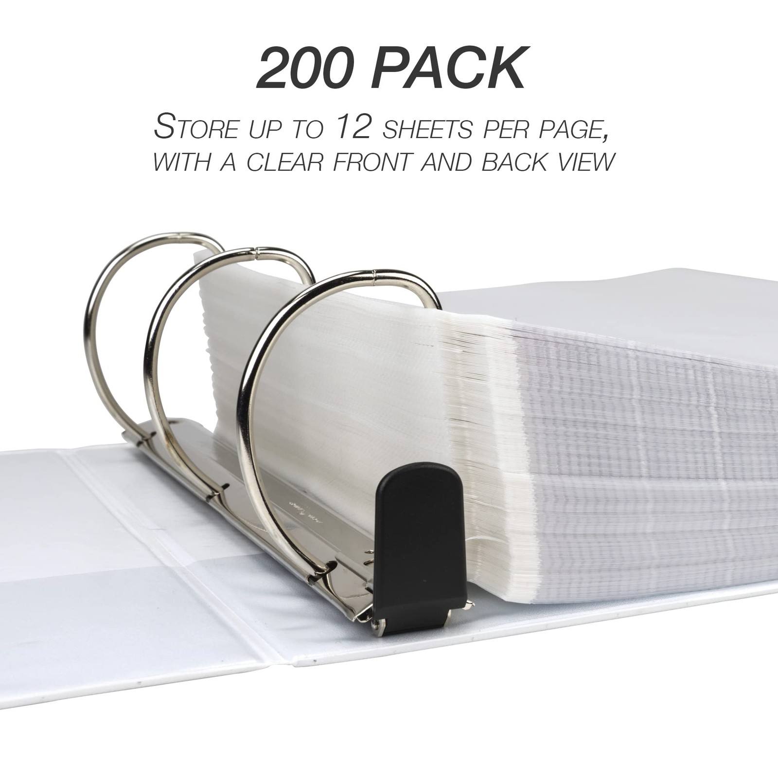 200 Pack Heavy Duty Sheet Protectors, Crystal Clear, 8.5x11 Inch Page Protect...