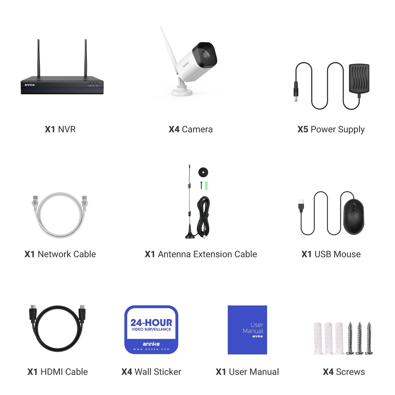 ANNKE 16CH 4K NVR 3MP Wireless Security Camera System Two Way Audio AI Detection