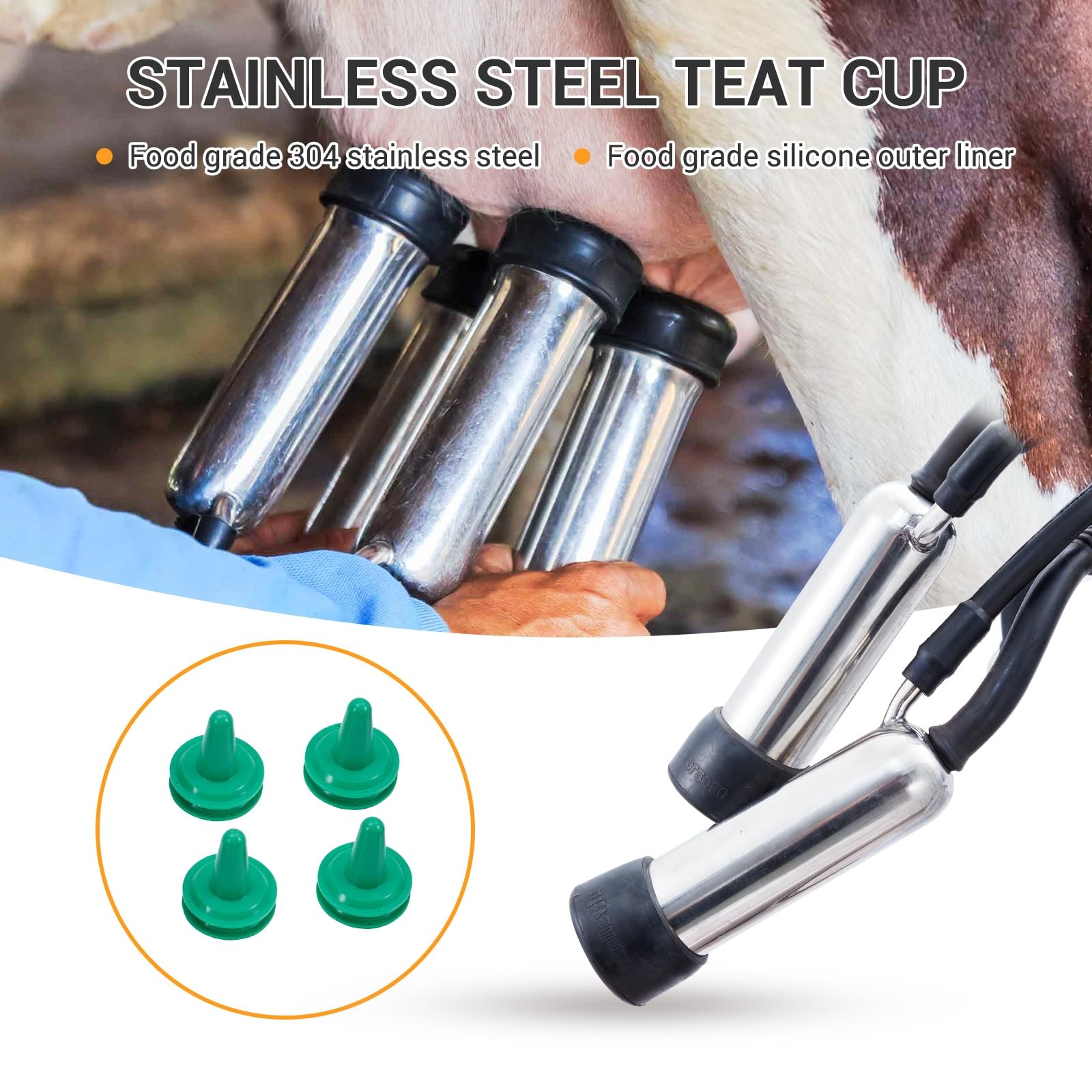 Portable Electric Milking Machine for Cows & Goats W/25L Bucket,Adjustable Press