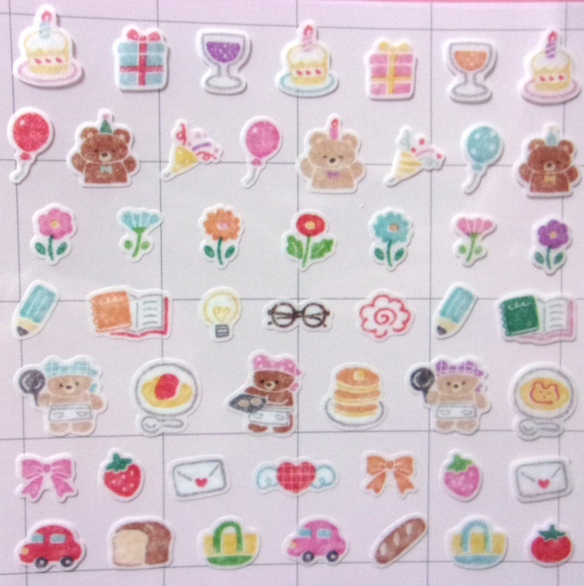 GAIA Bear Schedule Masking Washi Mini Sticker Sheet, New