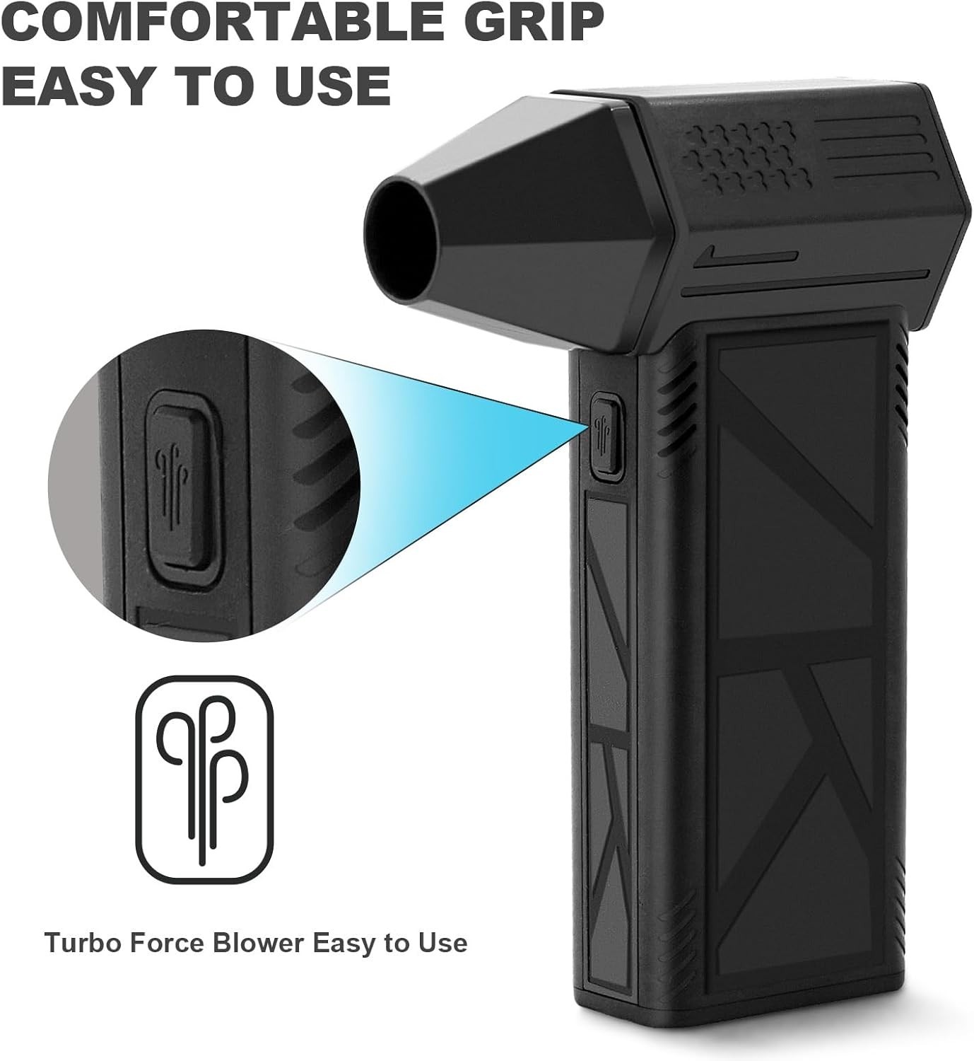 WeePro Compressed Air Duster 180000RPM Cordless Mini Turbo Fan, 3-Speed Vacuum