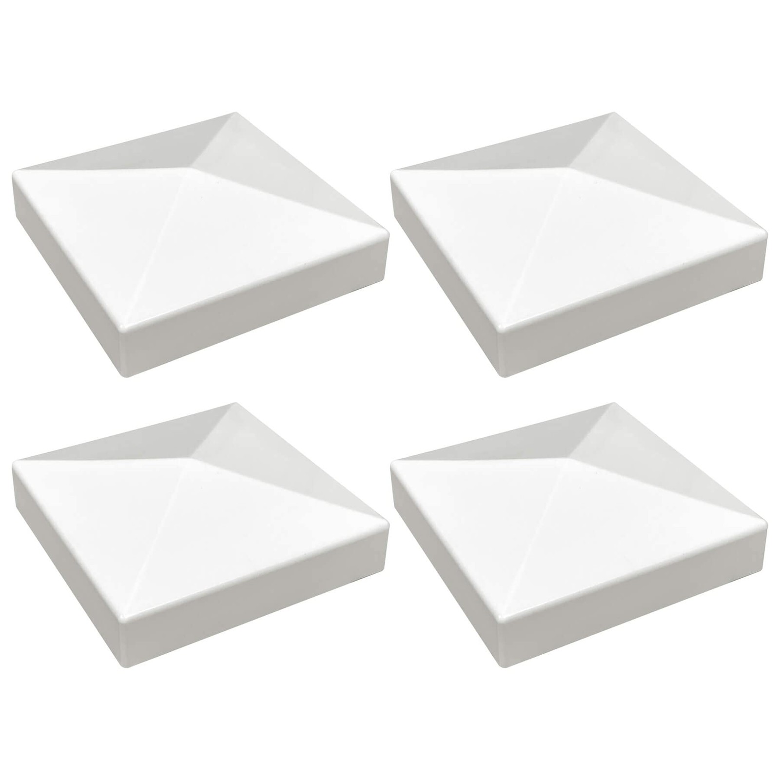 4 Packs 3.5inch Vinyl Pyramid Style Fence Post Cap/Vinyl Post Caps for 3.5" x...