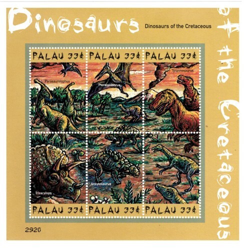 Palau 2000 - Dinosaurs - Sheet of 6 Stamps - Scott #575 - MNH