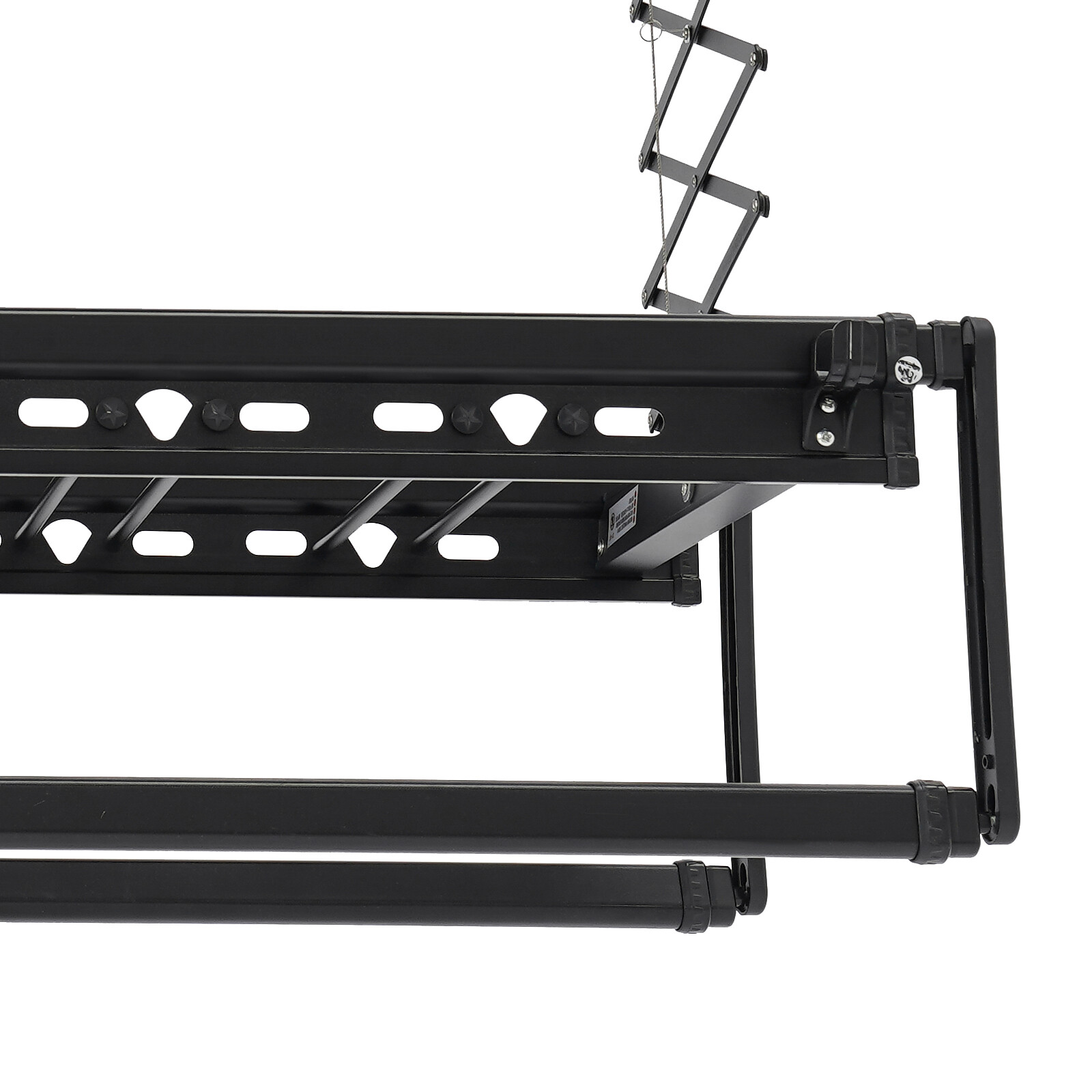 Wall and Ceiling Clothesline, Electrical Drying Rack w/ 8 Rod & Light Up Lamps