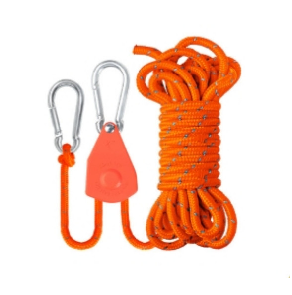 6Pcs Reflective Camping Tent Rope Tie down Fastener Fixed Buckle Pulley Tensione