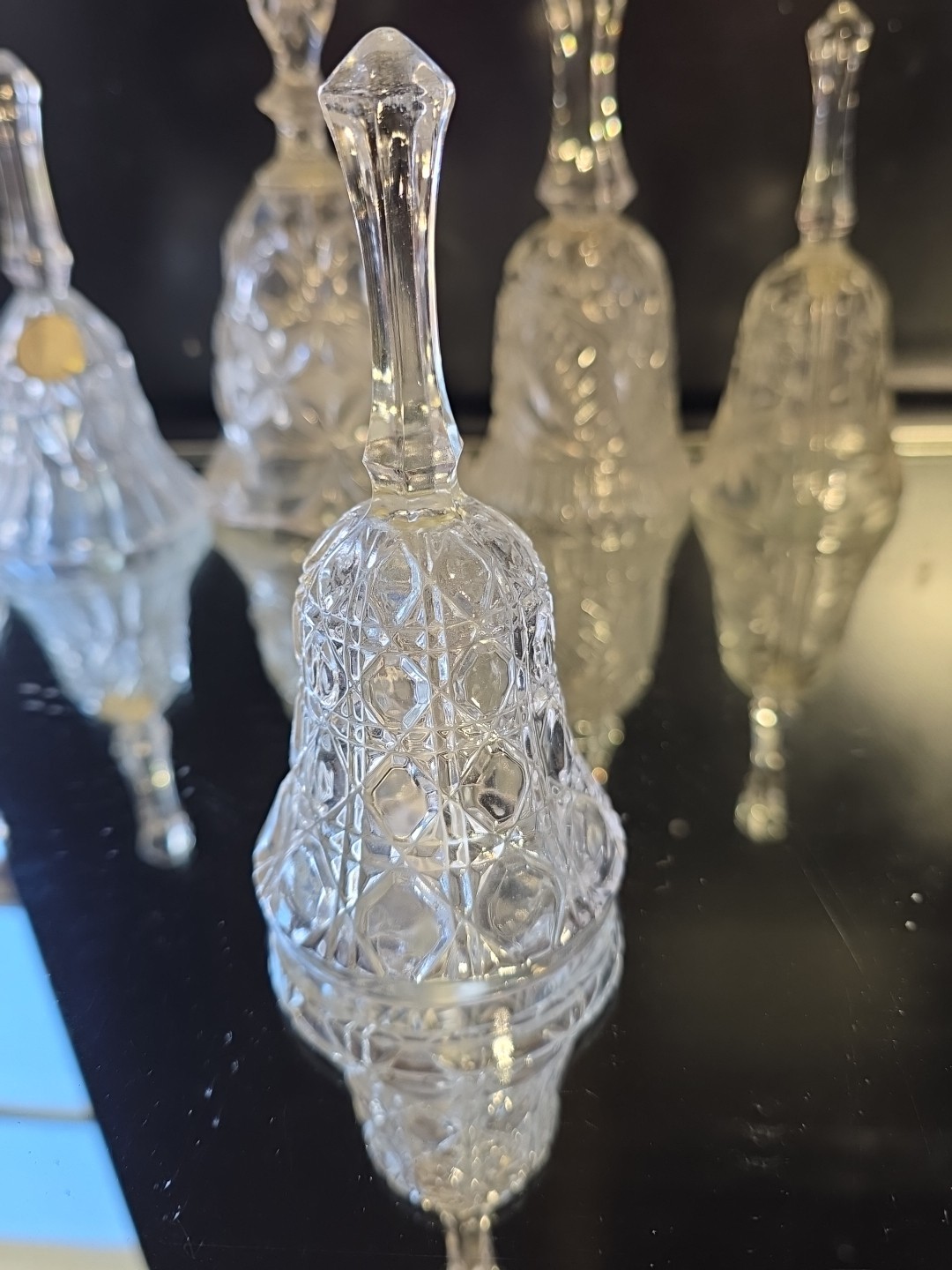 ​Lot 9 Vintage Crystal Glass Bells Waterford 12 Days Christmas Hofbauer Byrdes