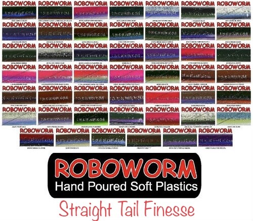 Roboworm Straight Tail Finesse / Drop Shot Worm - Choose Size / 44 Color Choices
