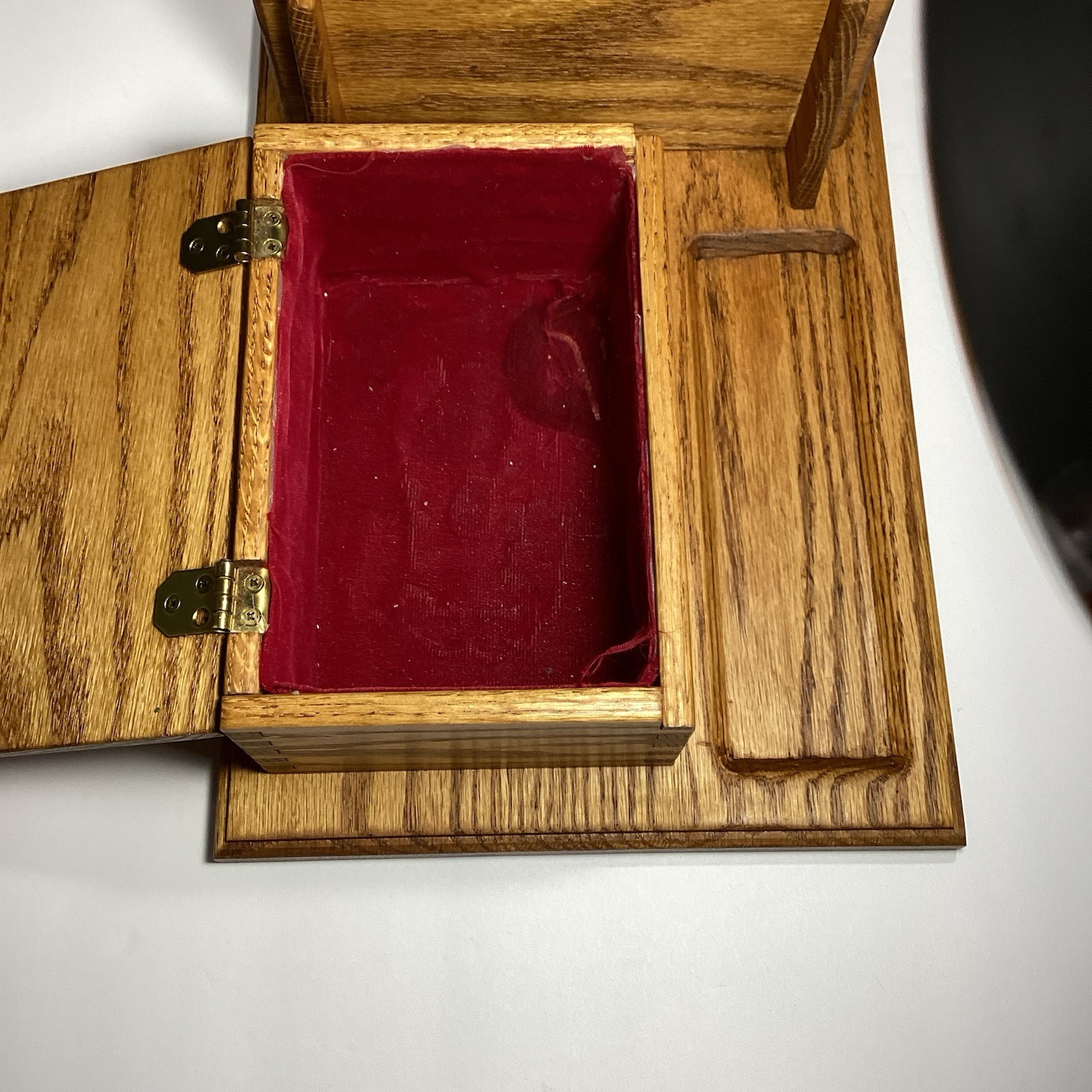 OOAK Handmade Vintage Mid Century Modern Solid Wood Desk Organizer W/ Box