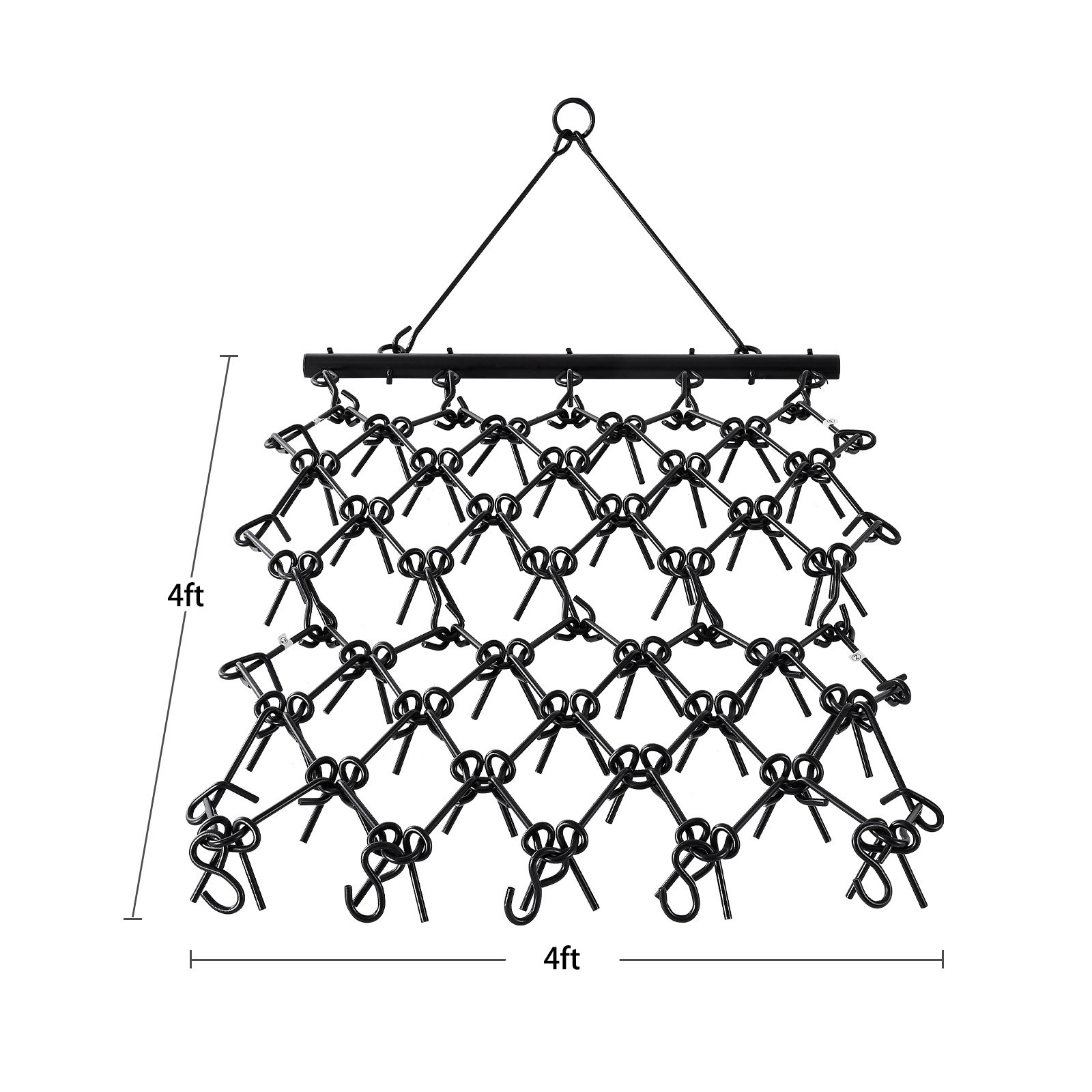 Drag Harrow 4 x 4 ft Chain Harrow ATV Lawn Rake for Landscape Leveling