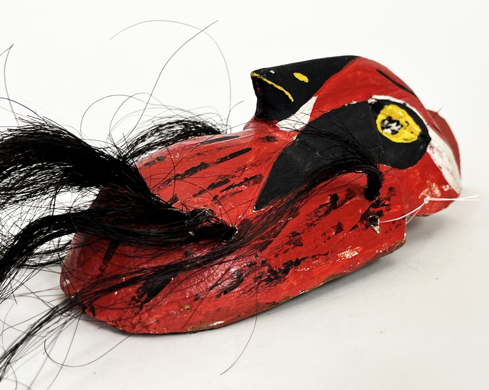 MAYO PASCOLA YAQUI FOLK ART ETHNOGRAPHIC CARVED WOOD OWL BIRD DANCE MASK SONORA