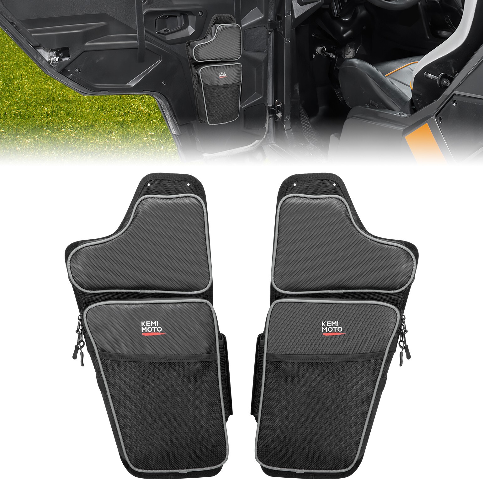 UTV Front Lower Door Bags W/Knee Pad For Polaris General 1000 / 4 1000 2016-2026