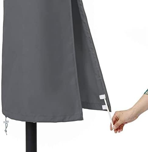 Patio Umbrella Cover 6-9ft Waterproof Zipper Rod Outdoor Market Grey NEW