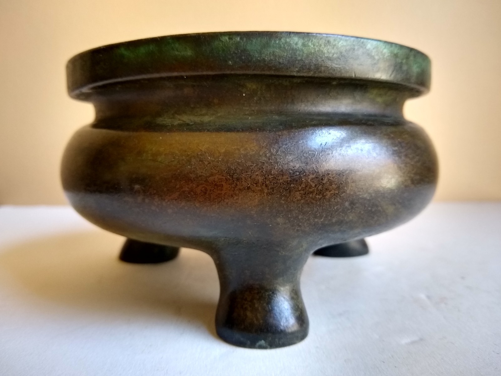 Antique Chinese QING Dynasty Bronze Censer marked ZHENWAN. 17th-18th Century.