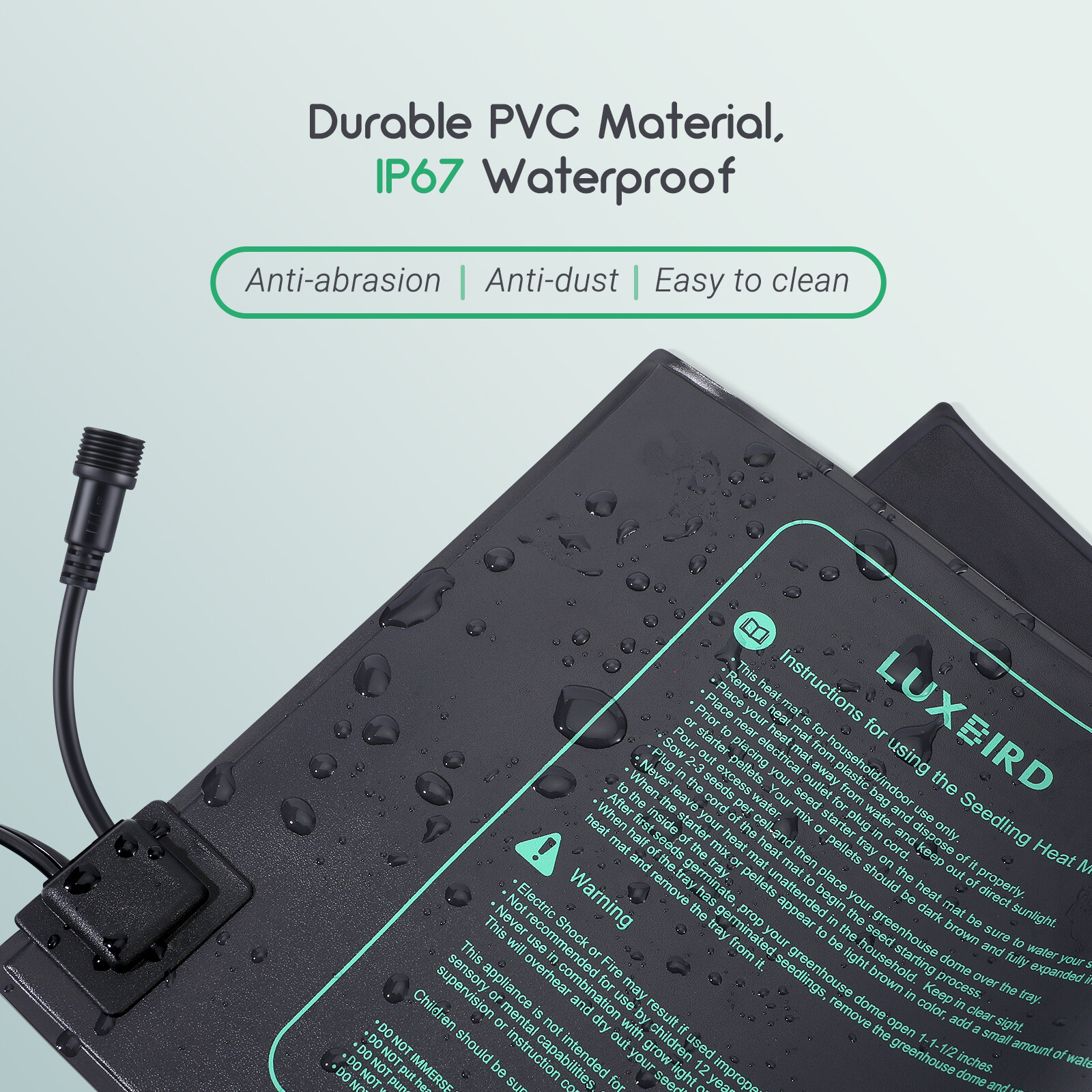 Adjustable Thermostat Seedling Heat Mat 2/4-Pack Hydroponics Germination Brewing