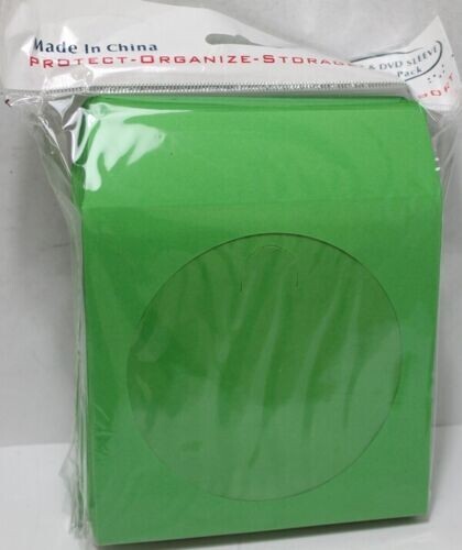 100 Light Green Color CD DVD Paper Sleeve Envelopes