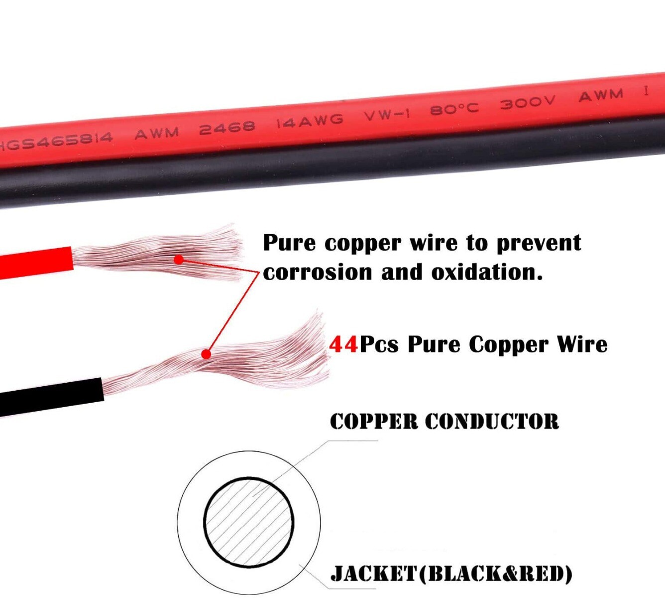 14AWG/16AWG SAE to SAE Extension Cable 2 Pin Quick Disconnect Wire Harness Cord