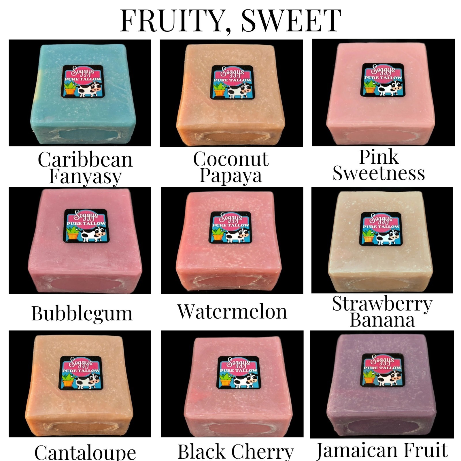 6 Handmade Tallow Soap Bars | Cold Process | Natural | Sensitive Skn | 6oz Each