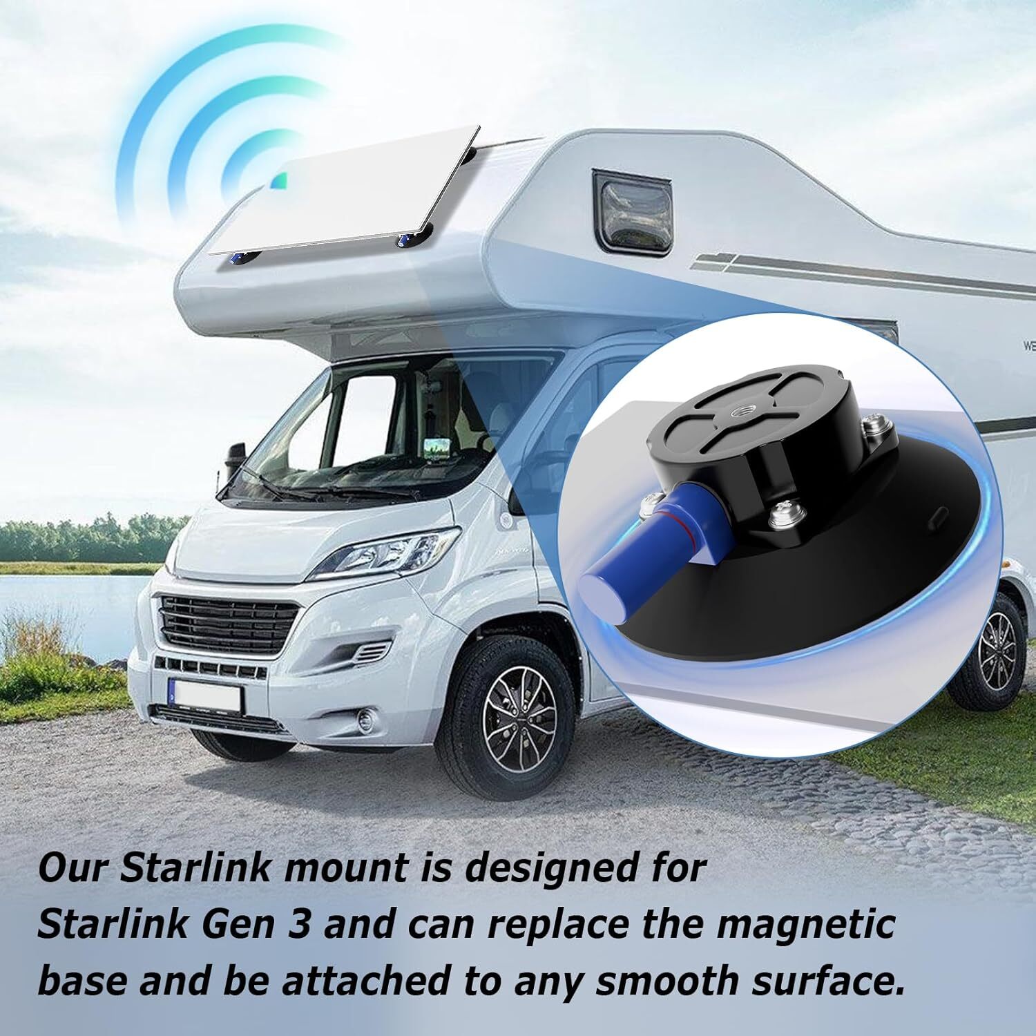 Starlink Gen 3 Roof Mount, Starlink Mounting Kit Gen 3, Starlink Magnetic Mount