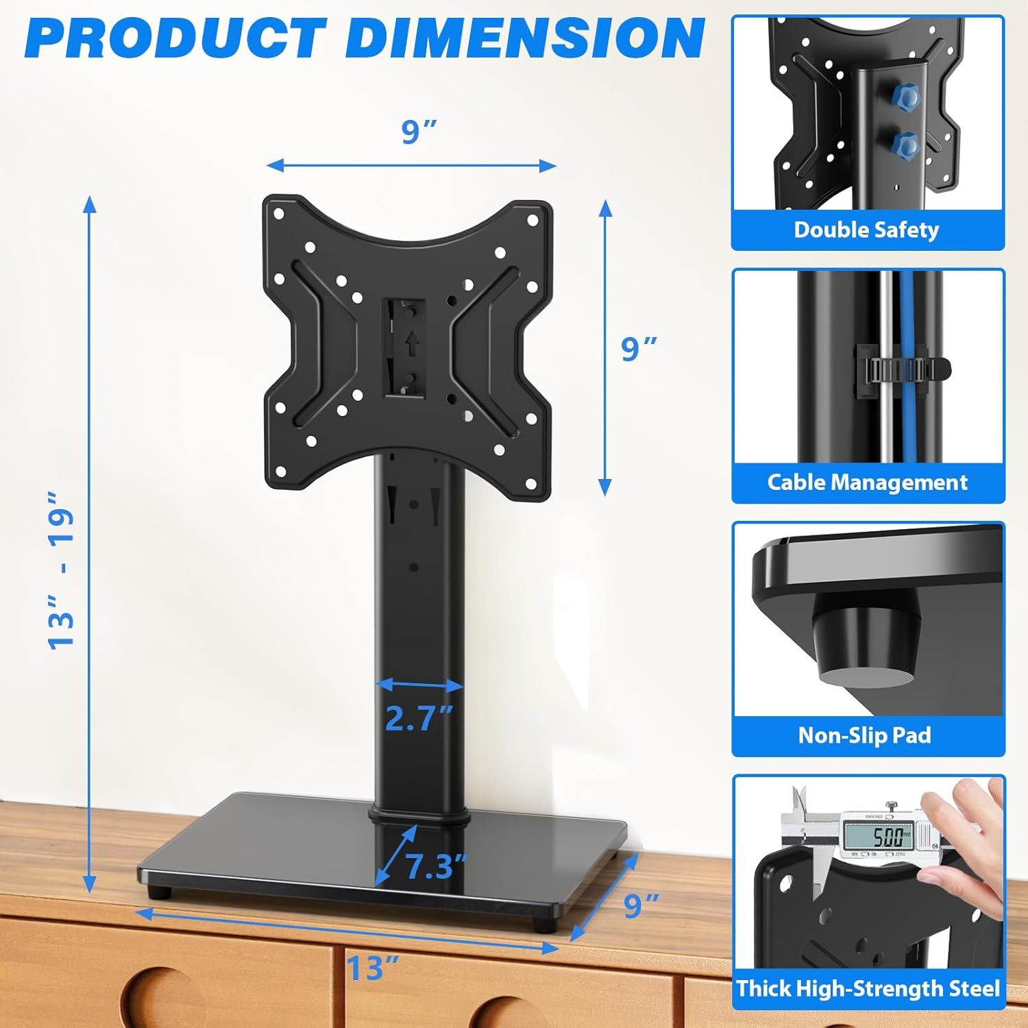 Universal Swivel Tabletop TV Stand for Flat Screens 23 24 26 32 39 40 42 43 Inch