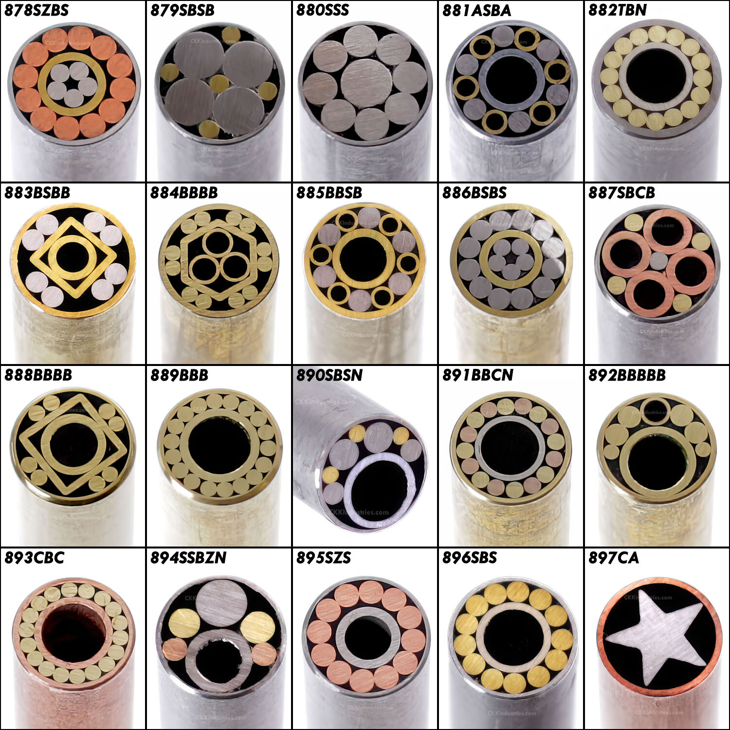 Mosaic Pins - (0.250 (1/4) Inch Diameter) - (101 Different Rod Options)