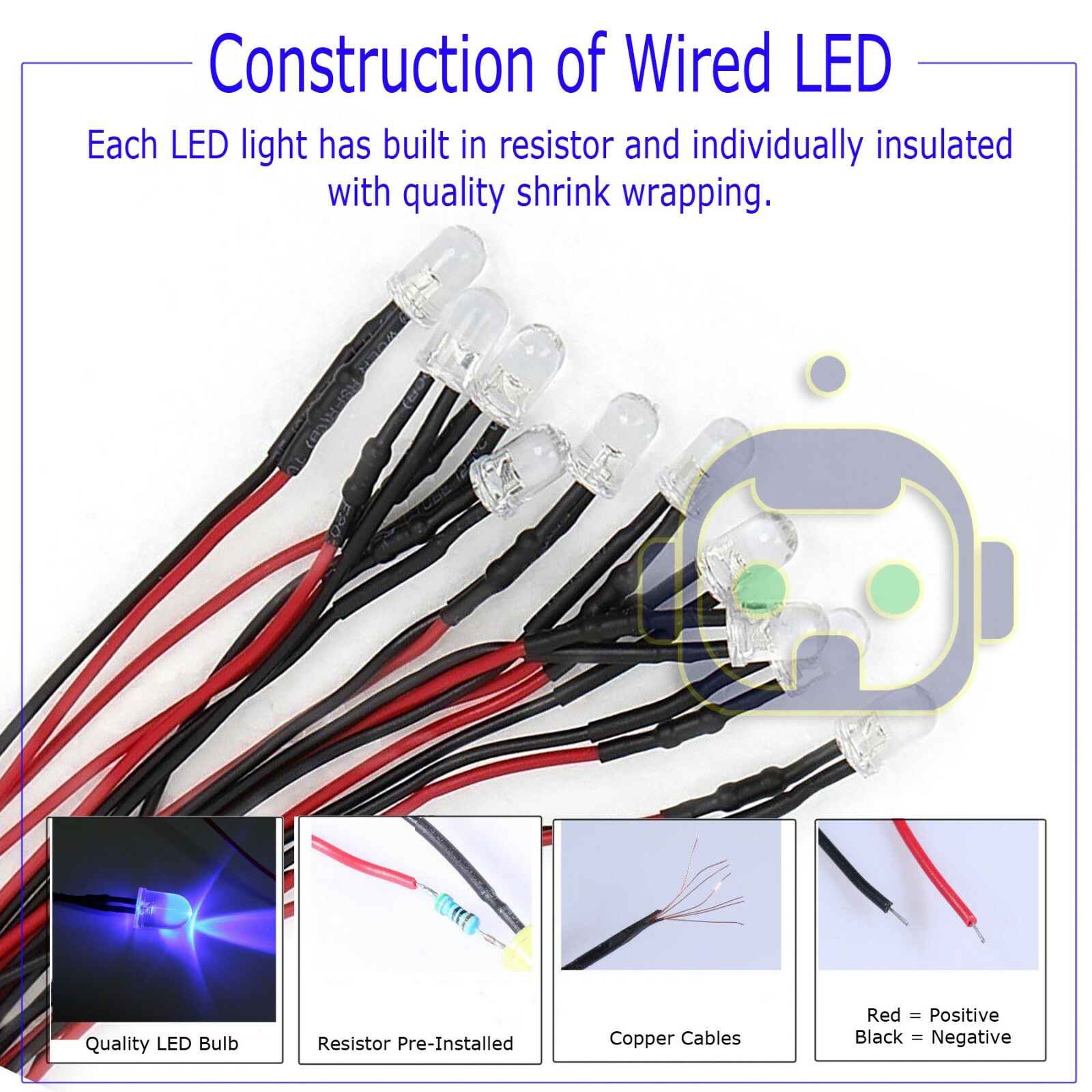 1.8mm 2mm 3mm 5mm 8mm 10mm Pre Wired LED DC9-12V Lights Emitting Diodes