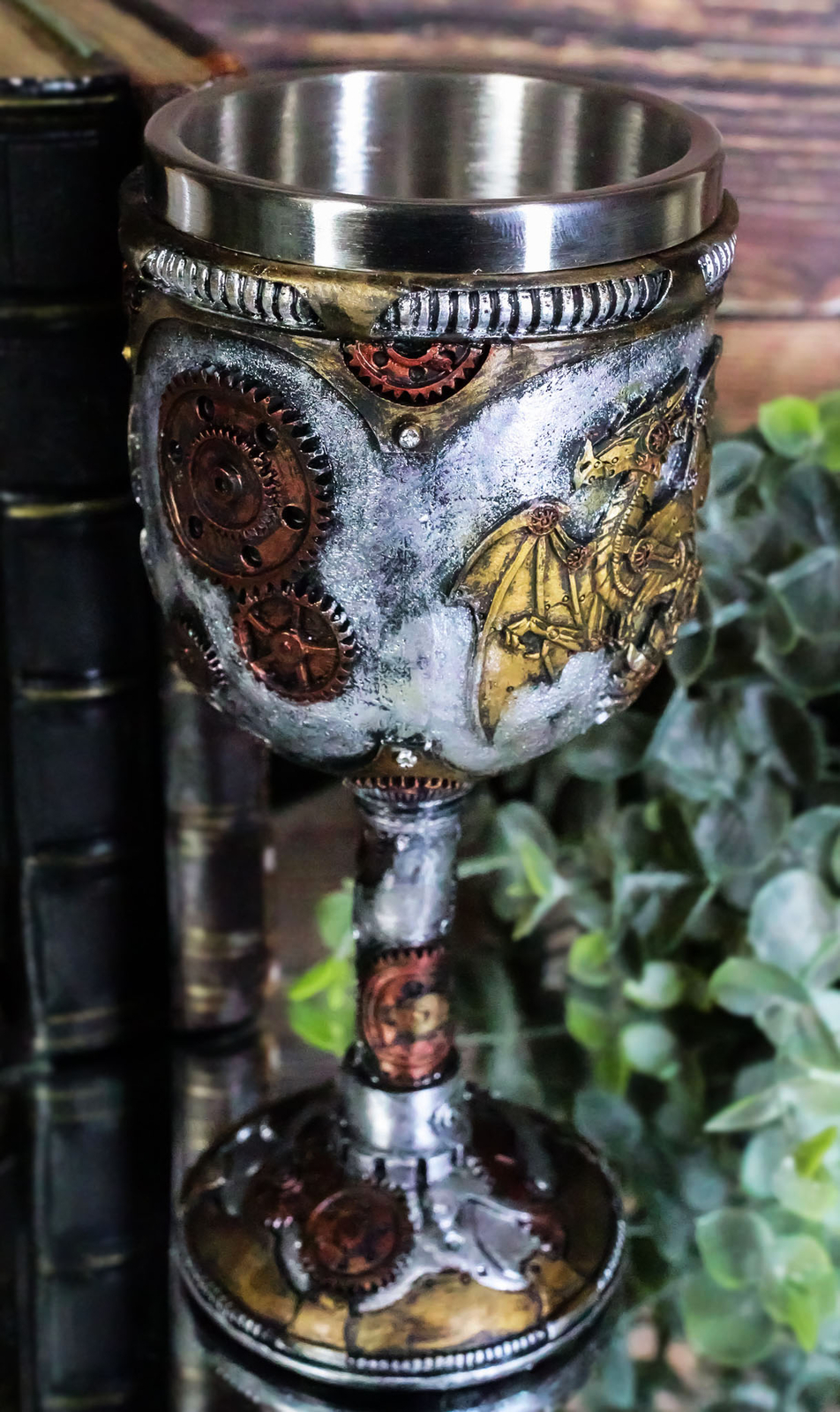 Steampunk Mechanical Gearwork Dragon Wine Goblet Decor Gift