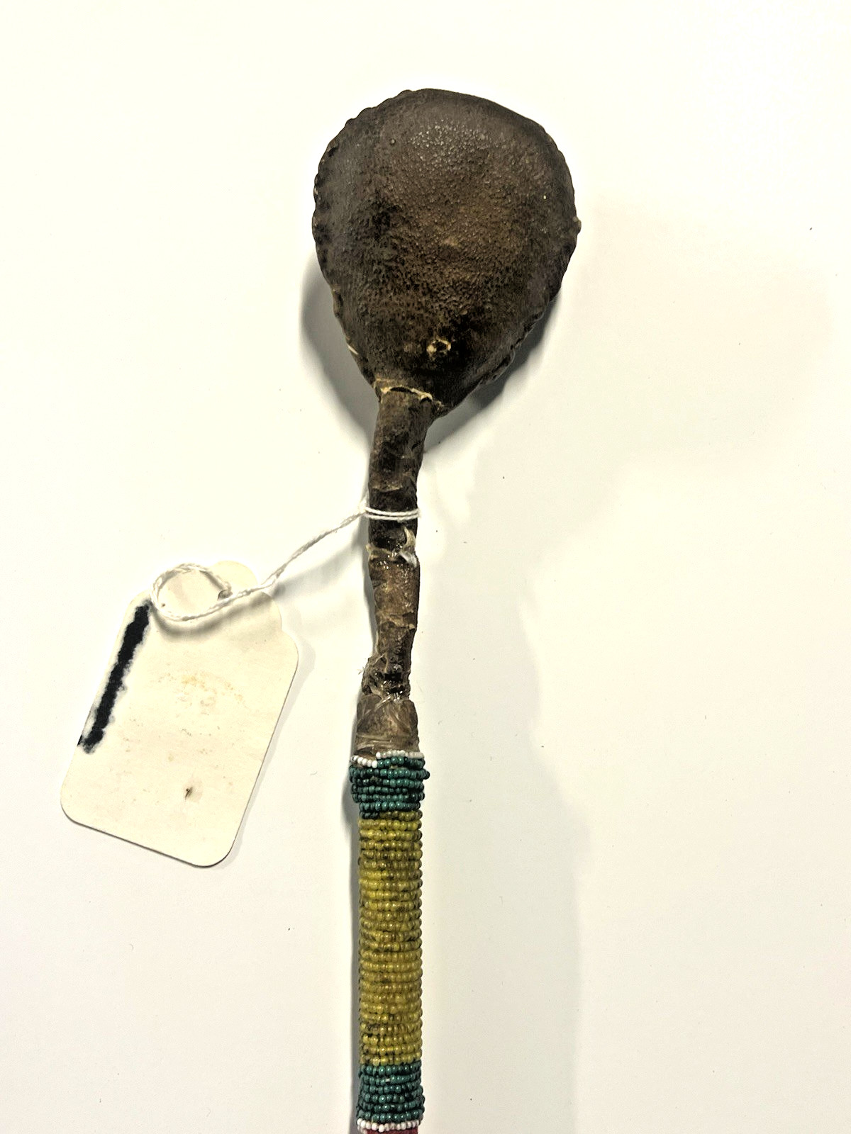 Coup Stick; Original Native American Indian Beaded Hide Wood ; 29"; Late 1800s