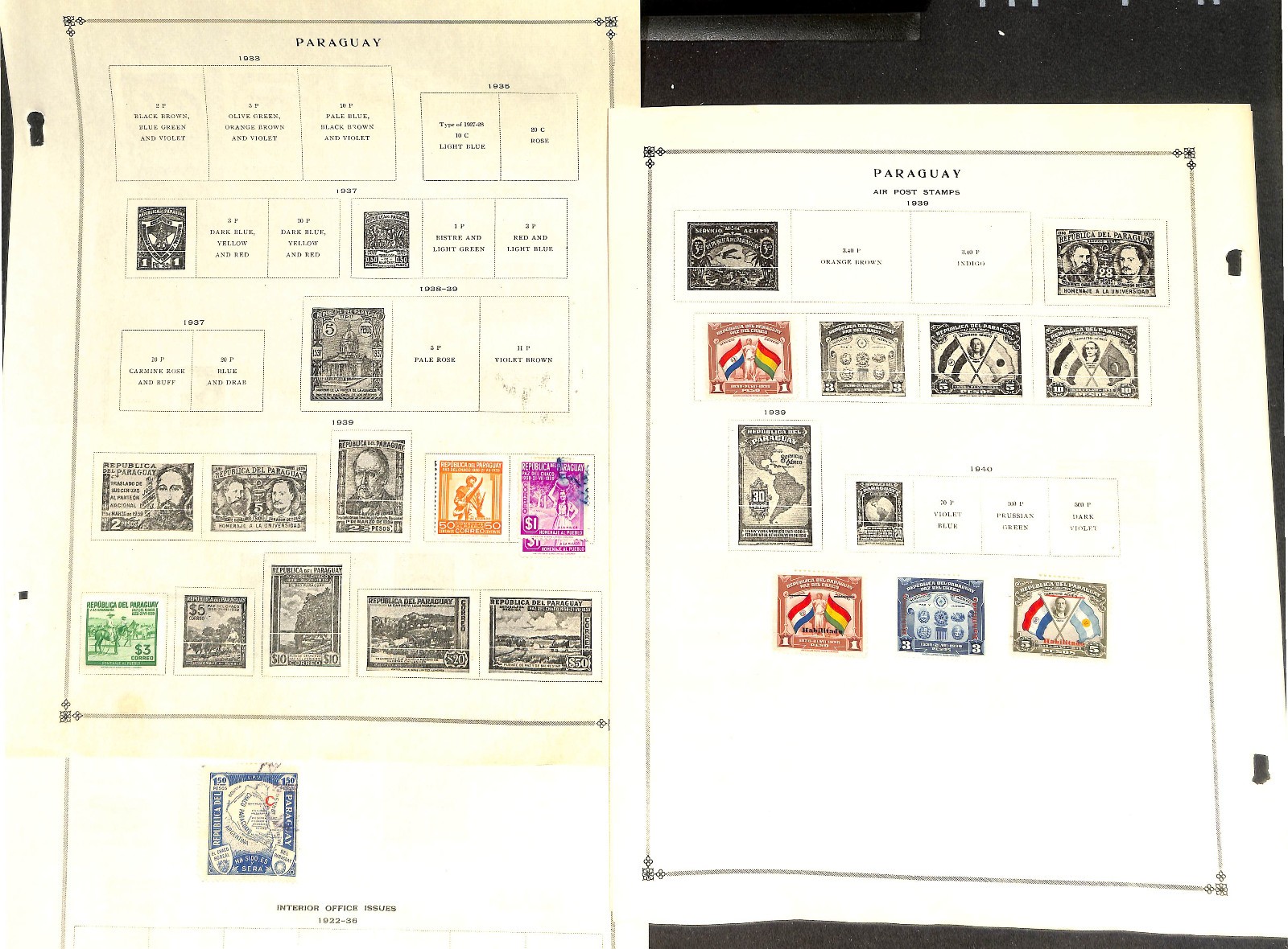 Paraguay Stamp Collection on 40 Scott International Pages, 1879..1996 (BA)