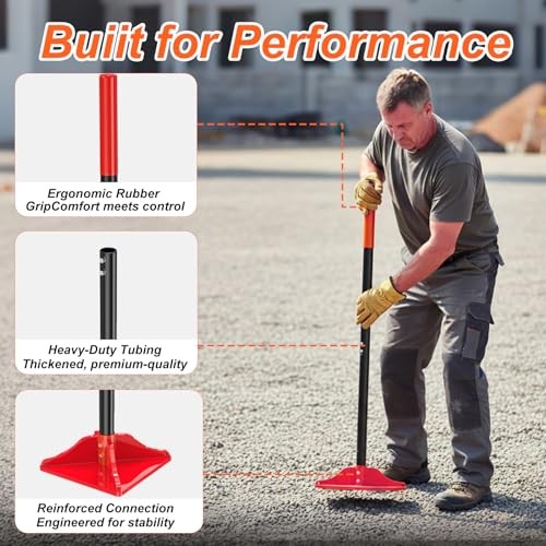 8" x 8" Steel Tamper Tool, 48" Long Handle Heavy Duty Hand Compactor for Soil,