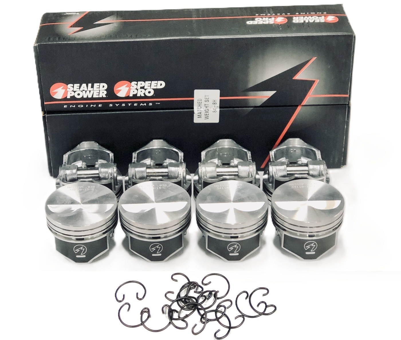 Speed Pro Small Block Chevy 350 Flat Top Pistons STD Bore 5.7" Hypereutectic SBC