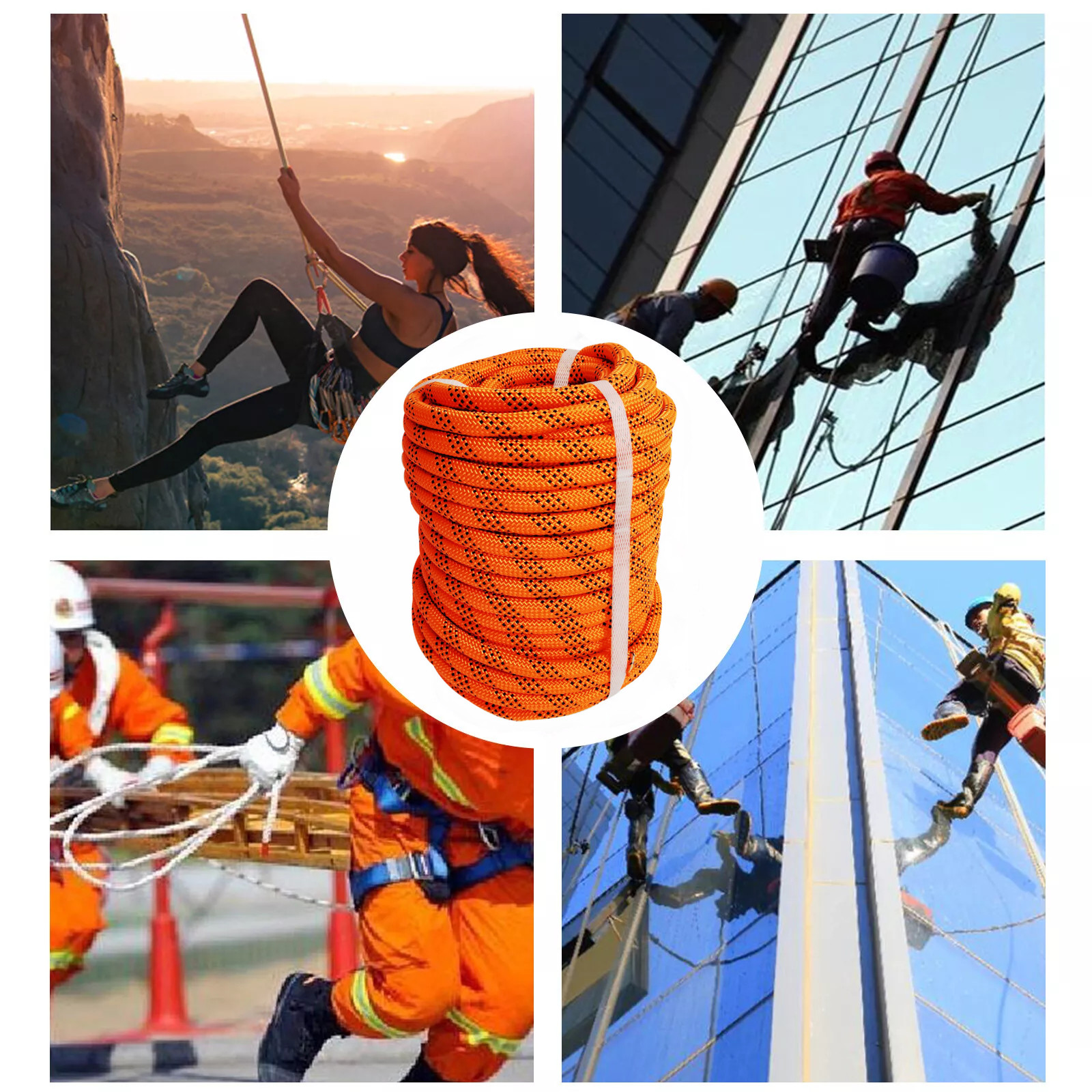 1/2" × 100' 6180Lbs Breaking Strength Bull Rope Double Braid Polyester Rope