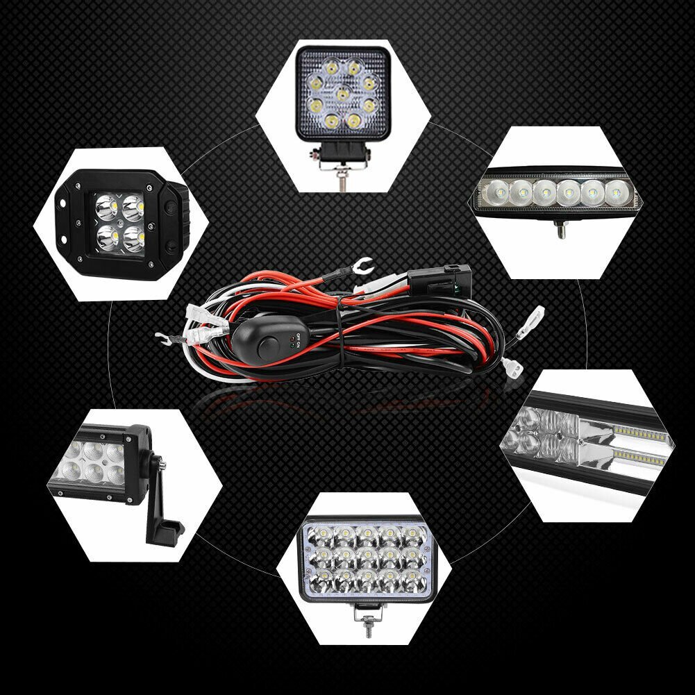 12V 40A Wiring Harness Kit Fuse ON OFF Switch Relay For LED Fog Work Light Bar