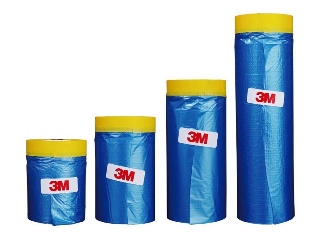 3M Pre taped Masking Paper - Painters Plastic Sheeting Paint Tape for Auto body