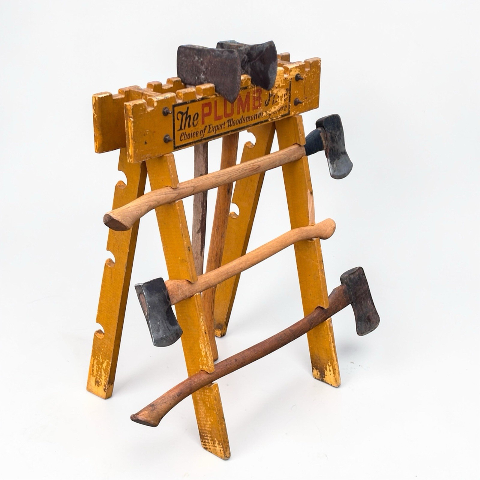 Vintage Plumb Axe Hardware Store Display Advertising Sign Hatchet Ax Lumberjack