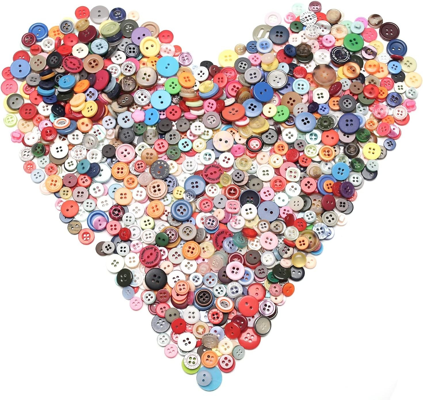 1000 Pcs Resin Buttons Assorted Sizes Round Craft Buttons for Sewing DIY Craft