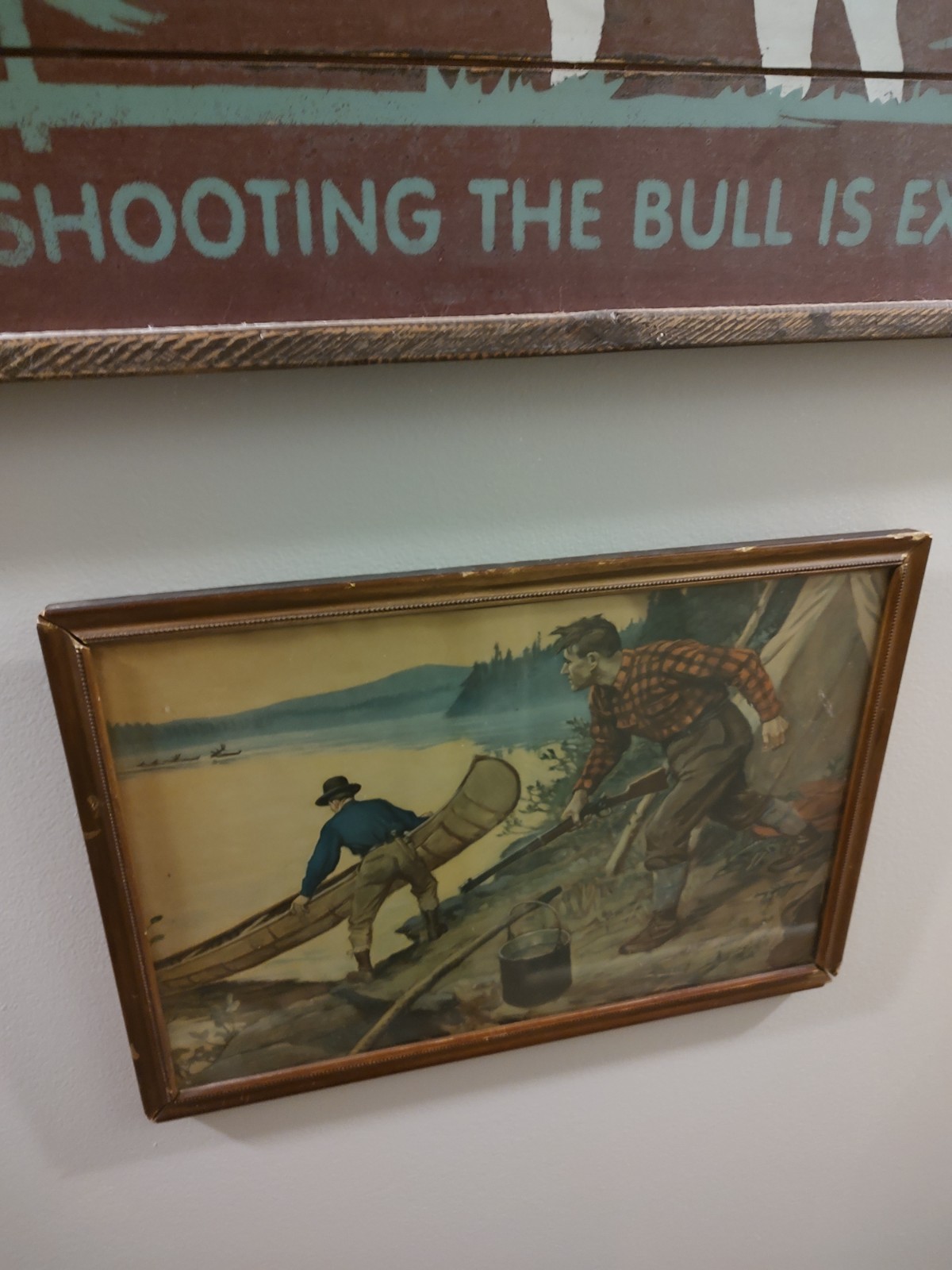 Antique Moose Hunting Picture