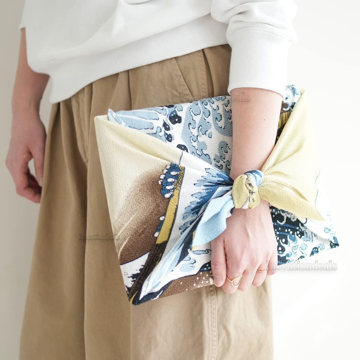 Vtrbwze Furoshiki Japanese Wrapping Cloth Large 27.6" Square Reusable Eco Gift W