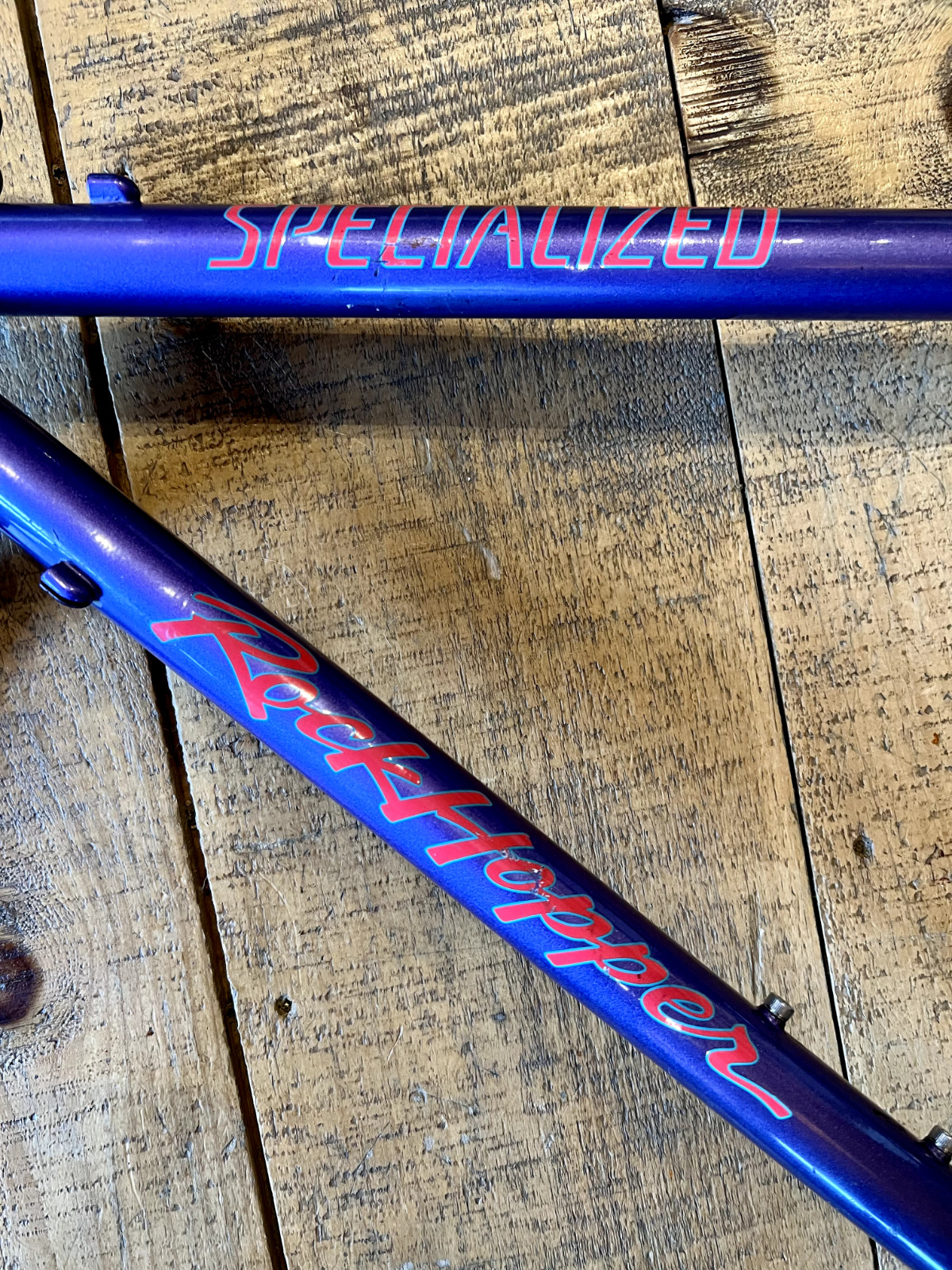 Vintage 90s Specialized Rock Hopper 18" Steel Mountain Bike Frame Purple Fade