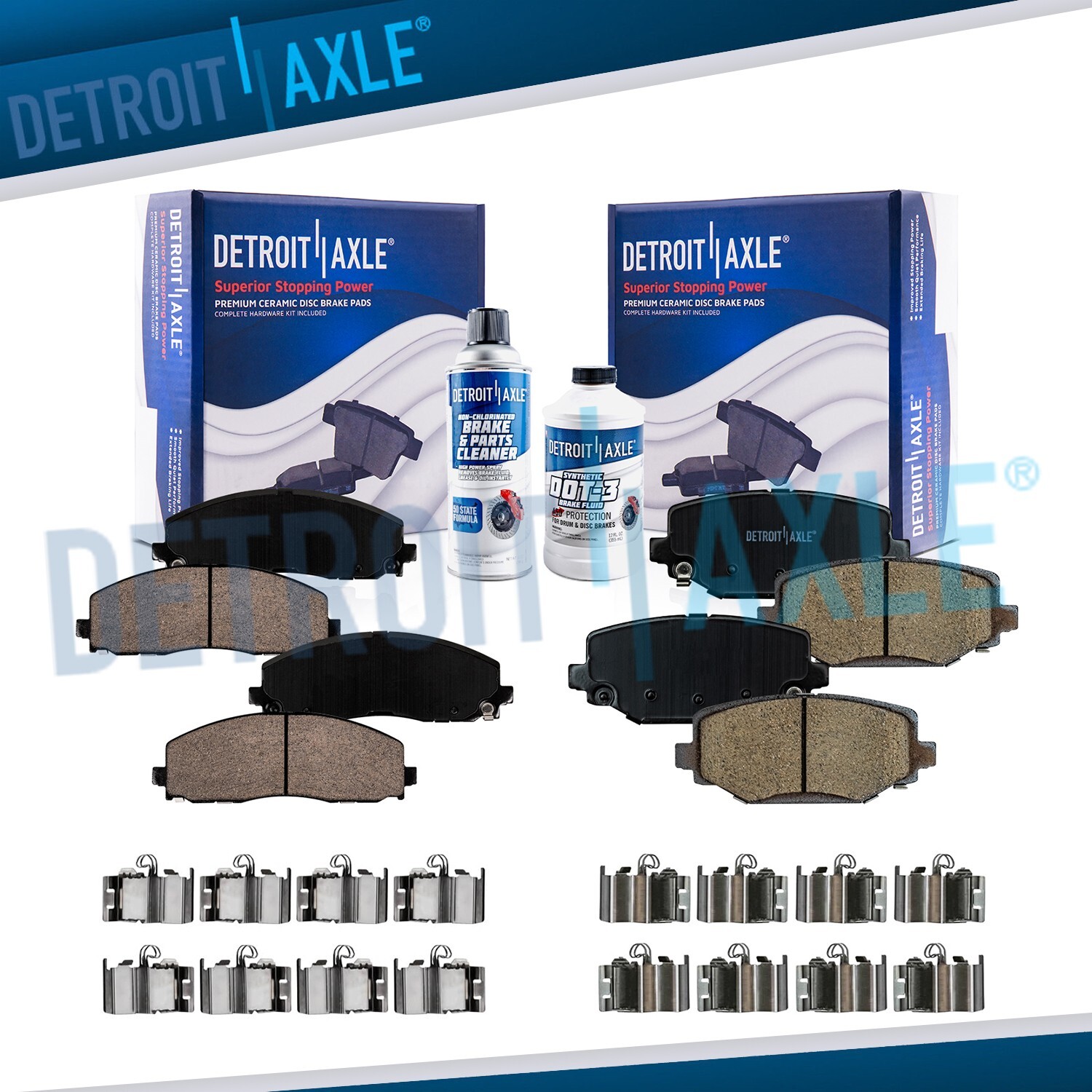 Front Rear Brake Pads for Chrysler Town and Country Dodge Journey Dual Piston