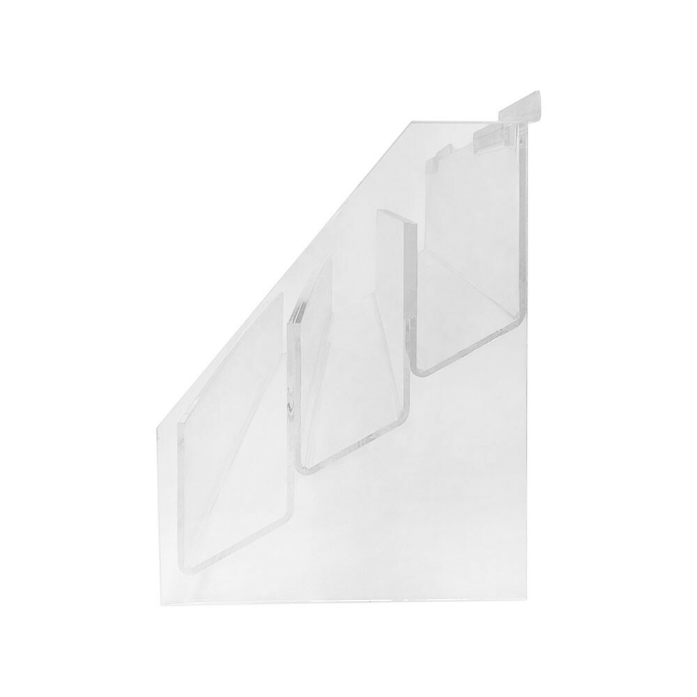Three Tier Lucite Clear Acrylic Slatwall Bin Store Retail Fixture