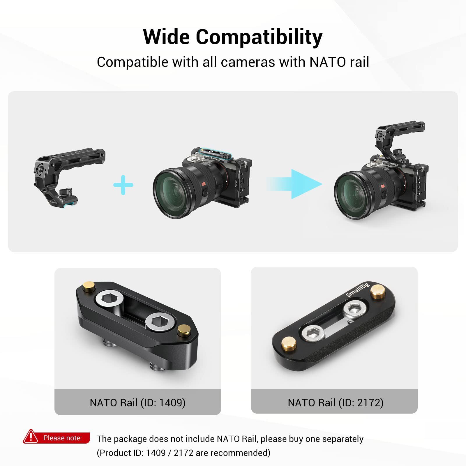 SmallRig NATO Top Handle With Quick-release NATO clamp For Camera Cage 3766