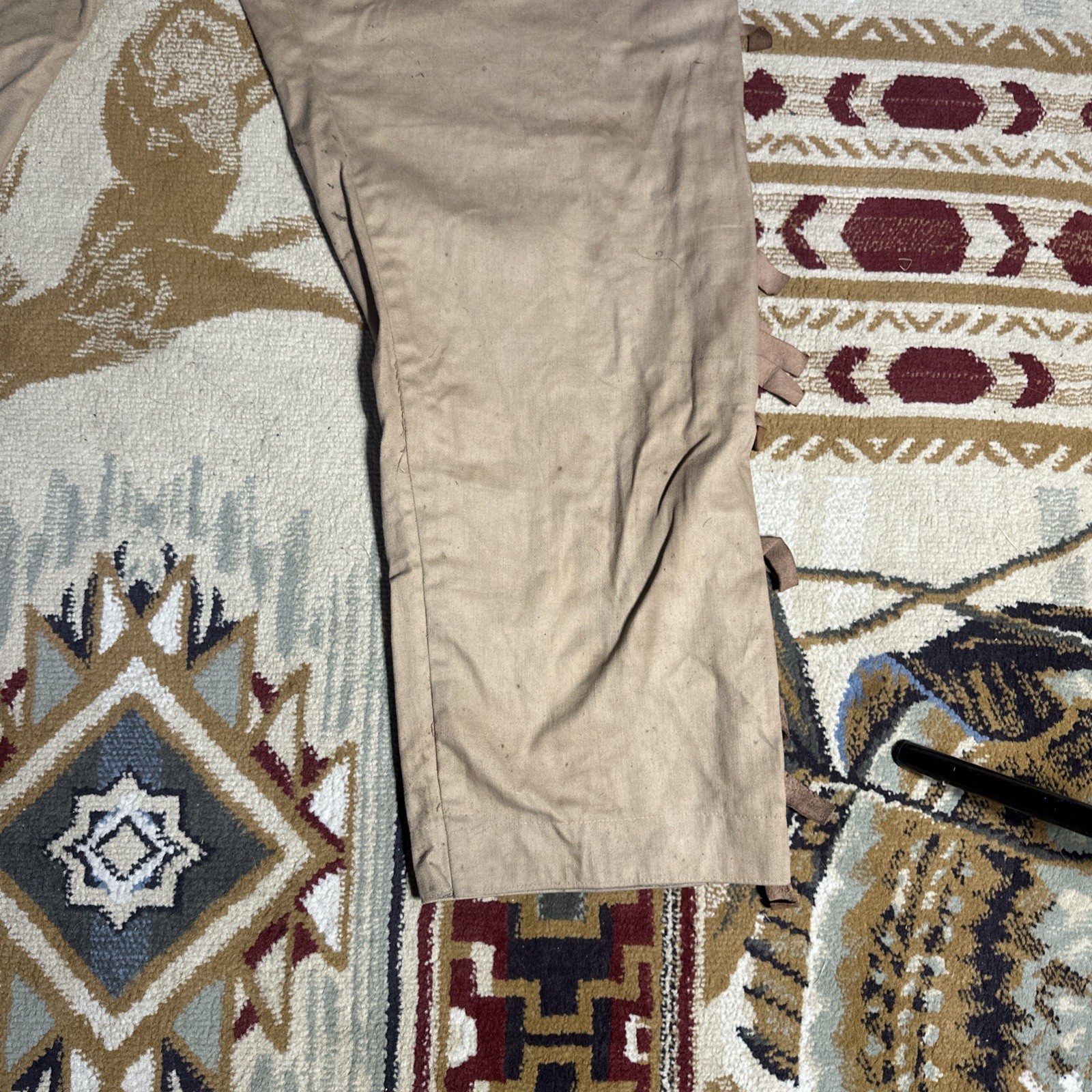 MLC Old Vintage Native American Indian Leggings Chaps With Hide Fringe