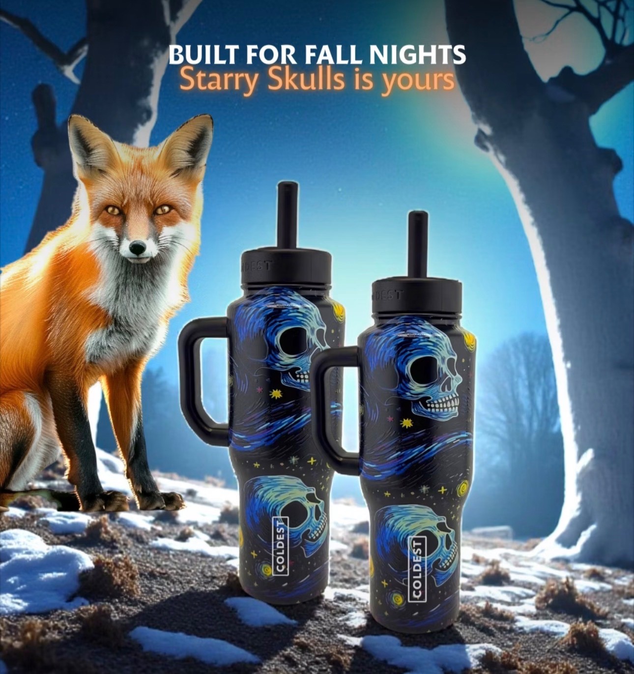 Rare Coldest 36oz STARRY SKULLS V8 - RARE, Leak proof NIB HARD TO FIND