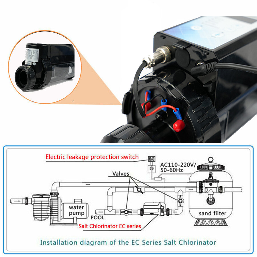 Complete Salt Water Pool Chlorine Generator System for 26000 Gallon Chlorinator