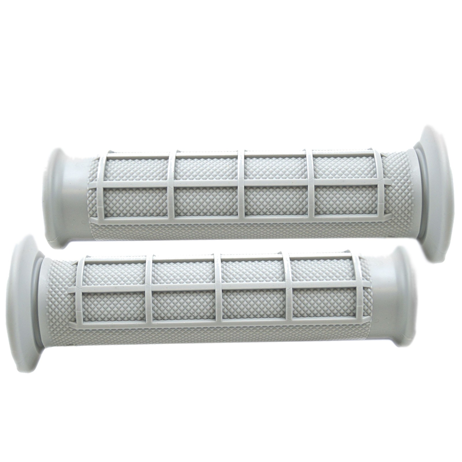 Renthal G111 ATV Handlebar Grips - Soft-Half Waffle-Light Grey-Thumb Throttle