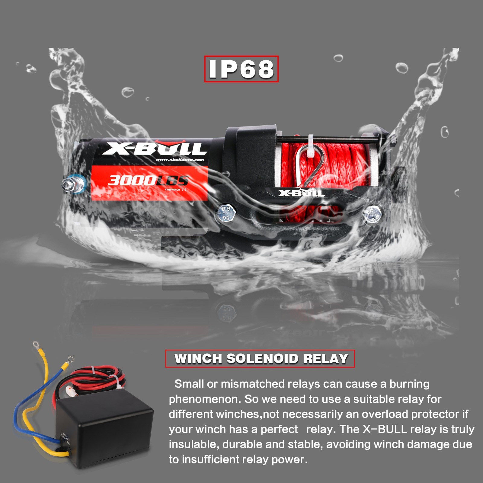 X-BULL Electric Winch 12V 3000LBS 4500LBS 6000LBS Wireless Remote ATV UTV 4WD