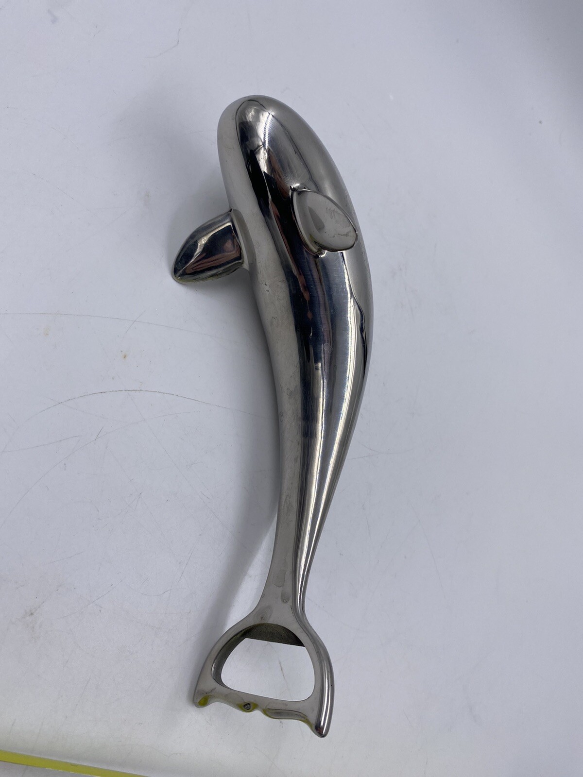 Vintage Silver Metal Dolphin Bottle Opener Rare Ocean Nautical